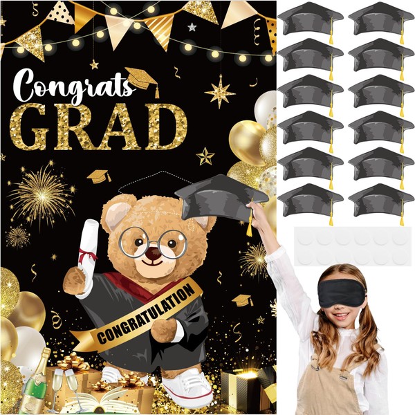 AmazingSpark Graduation Party Game Set Pin the Graduation Cap Game