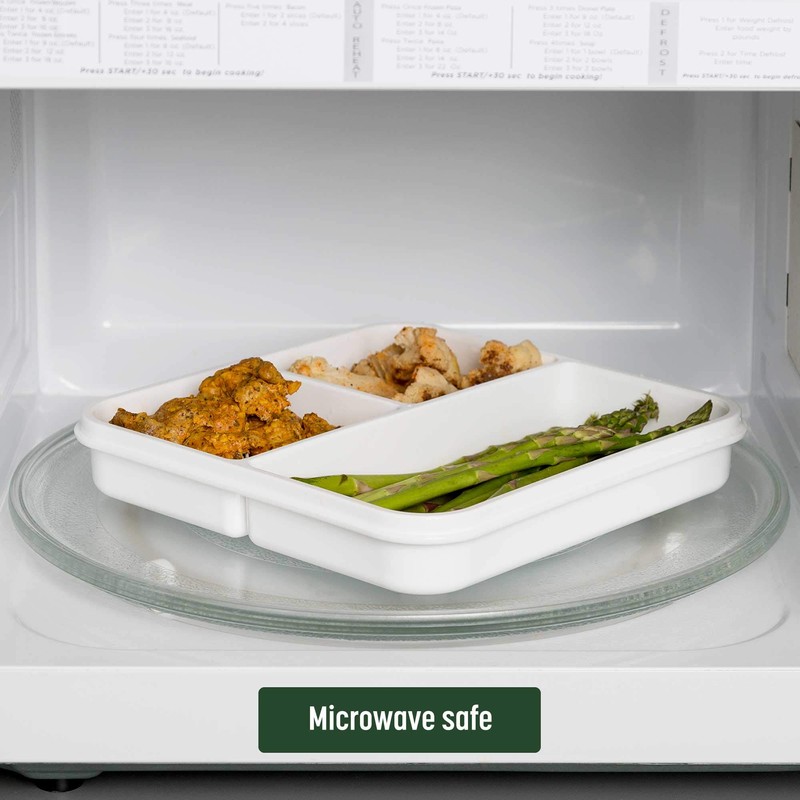 Square Lunch Container, 3 Compartments