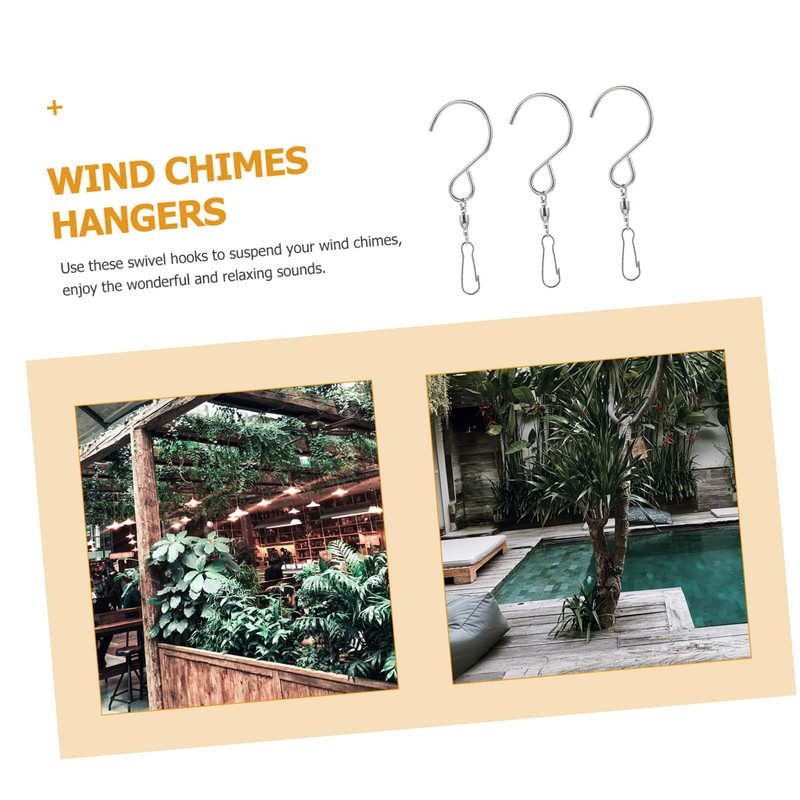 Abaodam 10pcs Swivel Hanging Hooks Stainless Steel Rotating Clips for