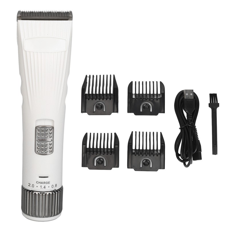 Electric Hair Clipper Rechargeable Hair Grooming Trimmer with 4 Guide