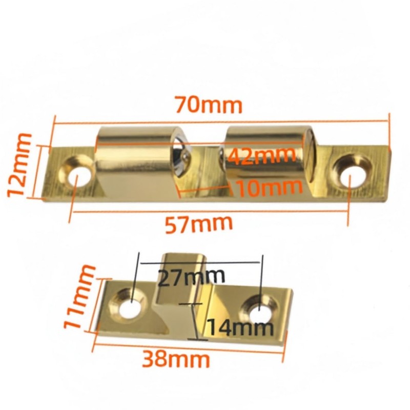 UPEYXDQR Double Ball Tension Roller Catch Latch, 2"/ 70mm Solid