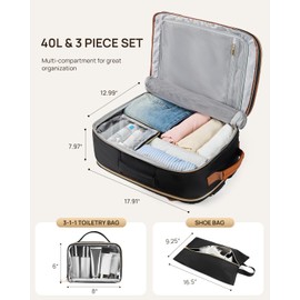 Telena Travel Backpack for Women, 17.3 inch Laptop TSA Carry On Personal Item Size Flight Approved Travel Bag Daypack with Multi-Pockets for Work, Travel, Business, Black-Brown