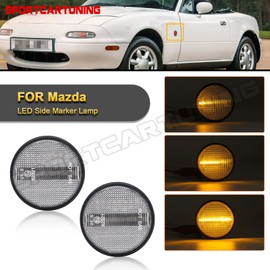 hotimp Mazda Compatible Roadster NA NB NC LED Flowing Light Up Clear Lens Side Marker Turn Signal