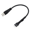 LUORNG 9Pin USB to USB Motherboard Header Cable Black 9-Pin