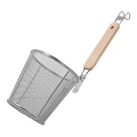 Cabilock 1 Piece Stainless Steel Pasta Strainer with Handle Durable Strainer for Kitchen Mesh Draining Spoon for Vegetables and Fruits Kitchen Utensil for Effective Draining