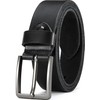 DOOPAI Men's Full Leather Belt Casual Work Cowboy Suit Leather