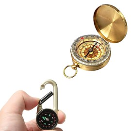Two Outdoor Compass Compass with Luminous Numbers Compass, Outdoor Compass, Pocket Compass, Clip-on Compass for Hiking, Camping and Other Outdoor Activities