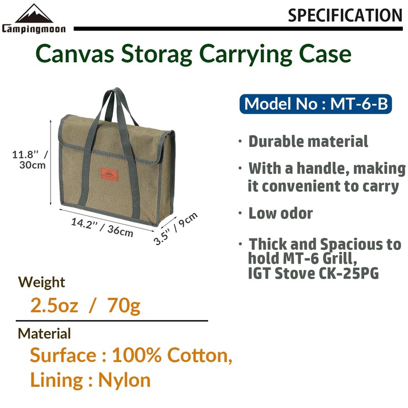 CAMPINGMOON Heavy Duty Canvas Carry Bag Storage Bag with Nylon