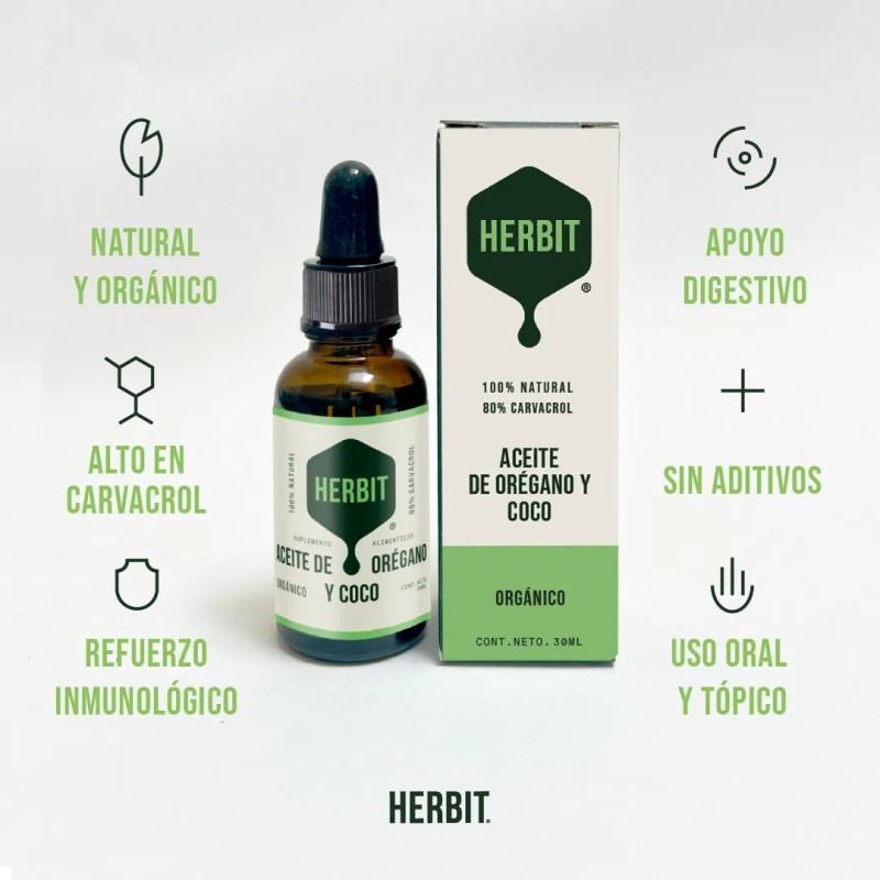 Kit 2 Piezas Aceite De Orégano Con Aceite De Coco