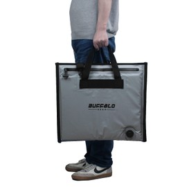 Buffalo Gear Insulated Fish Cooler - 20x18in Waterproof Fish Bait Bag, Grey