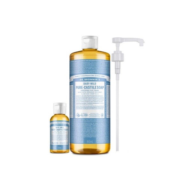 Dr. Bronner&#39;s Castile Soap 950ml+60ml-Baby Unscented / 닥터브로너스 캐스틸 솝