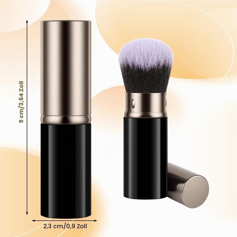 AOOTE Retractable Kabuki Makeup Brush, Pack of 2 Portable Travel