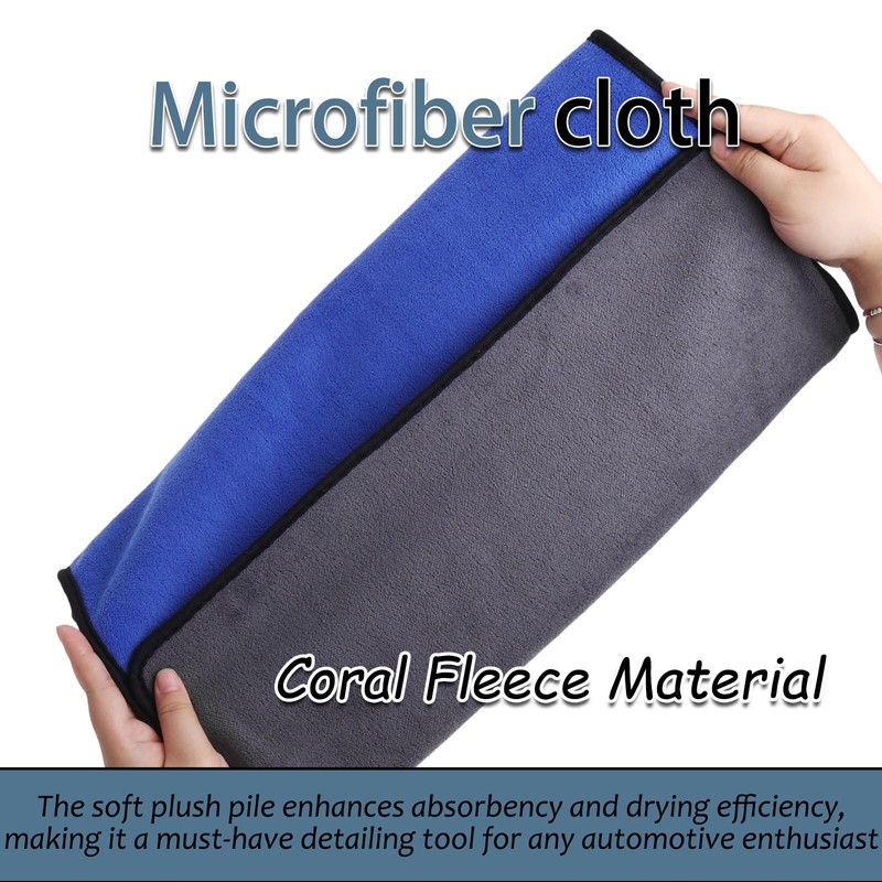 Melteine Microfibre Cleaning Cloths, Dual-Sided Car Drying Towels, Absorbent Soft