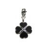 Kiola Designs Black Four Leaf Clover Pendant Zipper Pull Charm
