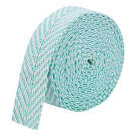 MAYJOYDIY 5 Yards Green Polyester Cotton Webbing Straps 1.5 Inch Flat Webbing Striped Pattern Polycotton Ribbon Mixed Color Bag Webbing Belts for Crafts Belts Bags Handles Sewing Supplies