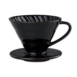 Pour Over Coffee Maker, Pour Over Coffee Dripper, Manual Porcelain Slow Brewing Accessories for Travel, Camping, Office, Home, Cafe, Coffee Gifts(Black, Large, 2-4Cups)