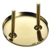 2 Hole Bathtub Overflow Plate, 3-3/16 Inches Diameter, Polished Brass