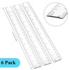 Zonon 6 Pieces 12 Inch Ruler Bulk Clear Plastic Flexible