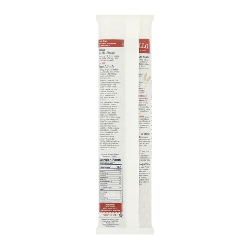 DeLallo Whole Wheat Linguine Pasta, 1 Pound Bag, (8 Pack),