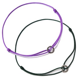 HYUN Color Coded Anklet, Set of 2 Pairs, Can Be Worn, Skin Allergies, Adjustable,, Cotton