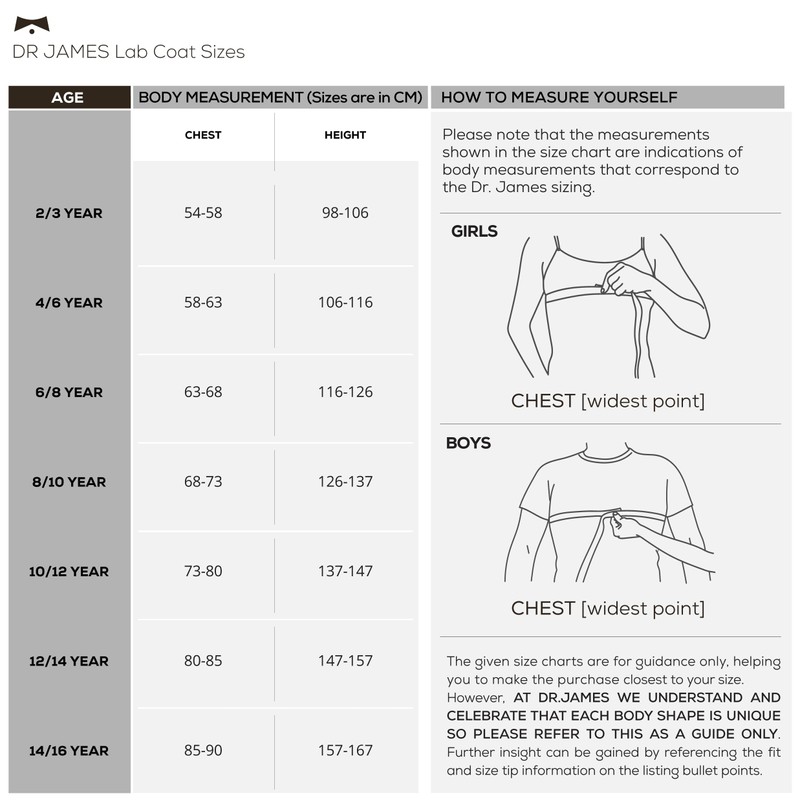 Dr. James Durable Kids Lab Coat with Safety Snap Buttons