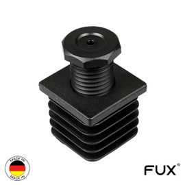 Set of 4 Adjustment Plugs Adjustable Gliders Height Adjuster Screw Sizes: 20 x 20 to 50 x 50 mm - e.g. for Tables, Chairs, Shelves, Furniture to Tilt / Compensate for Inequalities (50 x 50 mm, Black)