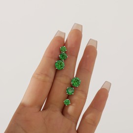 Gifts for Women 2.0ct Green Stud Earrings 925 Sterling Silver Earrings Birthday Gifts for Mom
