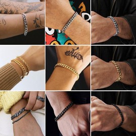 Mens Gold Cuban Link Bracelet Gold Chain Bracelet Women