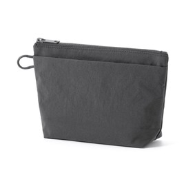 MUJI 84473883 Wrinkle Nylon Pouch with Gusset, Dark Gray, M, Approx. 8.3 x 5.3 x 2.4 inches (21 x 13.5 x 6 cm)