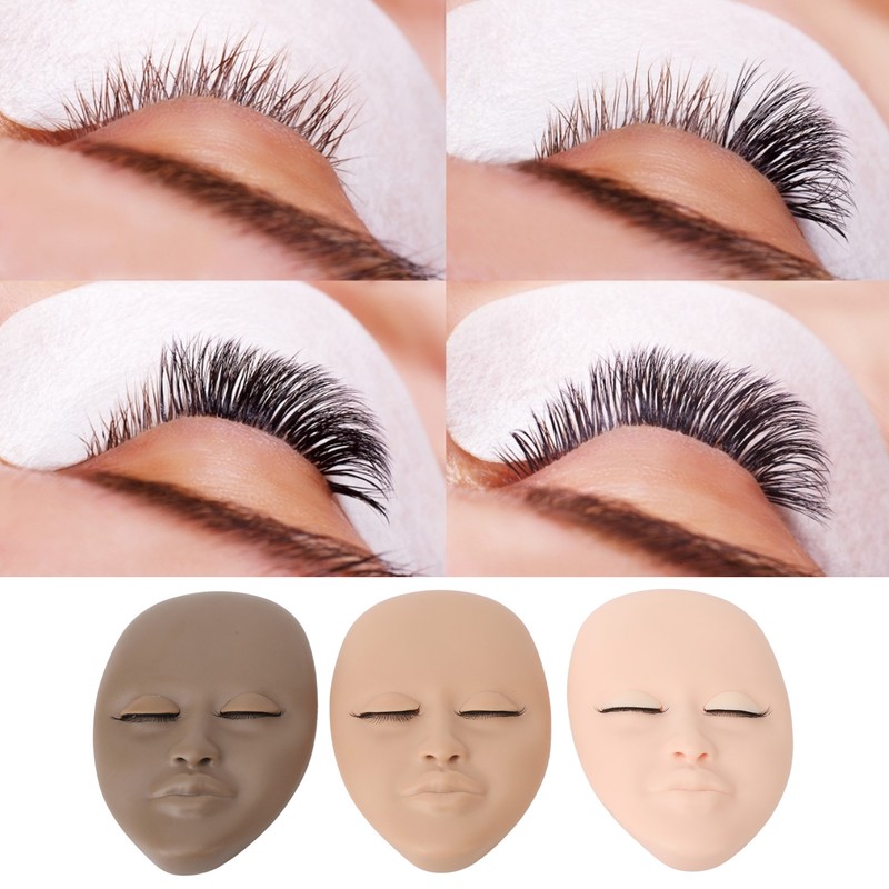 3pcs Eyelash Mannequin Head Lash Extension Training Practice Head with
