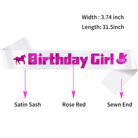 White Cowgirl Birthday Sash with Hot Pink Foil, Retro Rodeo Birthday Decorations, Cowgirl Theme Sash, Horse Theme Birthday Party