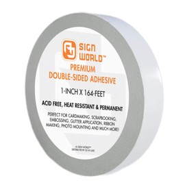 AJ Sign World Best 1" Ultra-Thin Permanent Double-Sided Tape for Arts, Crafts, Photography, Scrapbooking, Tear-by-Hand, Paper Backing (1-Inch by 164-Feet/55 Yards)