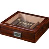 Flauno Cigar Humidor, Spanish Cedar Wood Humidor, Accurate Digital Hygrometer,