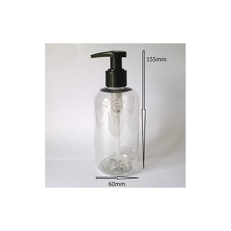 2 X 250ML Clear PET Empty Plastic Bottle with Lotion