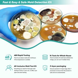 Mold Test Kit for Home, 14 Simple Mold Detectors with Detailed Mold Identification Guide, DIY Mold Testing Kit for Home Surfaces & Indoor Air Quality & HVAC & Car, Results in 48 Hours, 14PCS