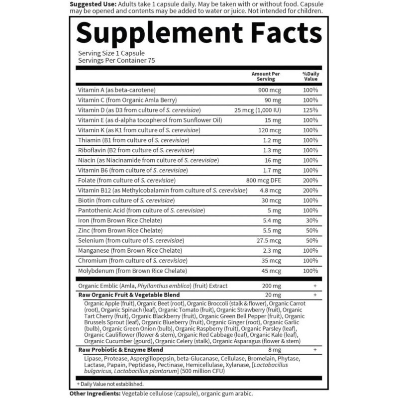 Multivitamínico Vitamin Code Raw Women 75 Capsulas Mujer