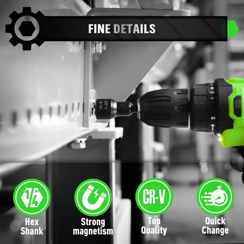 55-Piece Magnetic Nut Driver Set, Metric & SAE 1/4" Hex
