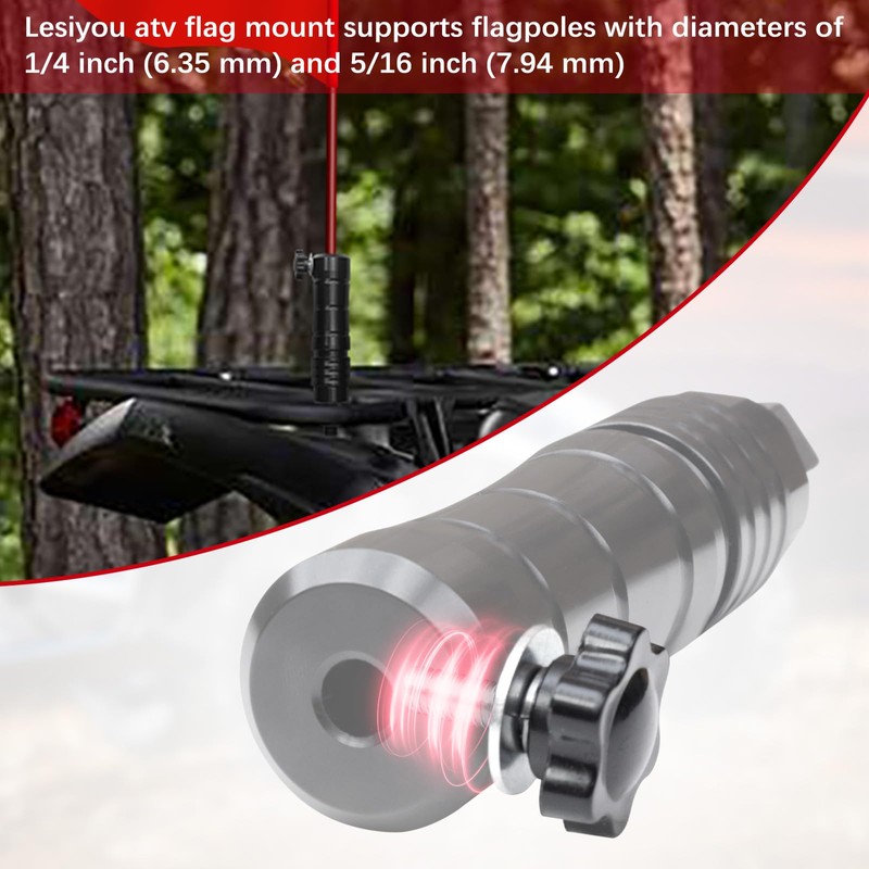 Lesiyou Atv Flag Mount, Quick Release Flag Pole Holder Fit