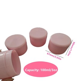 8 Pack Plastic Empty Cosmetic Containers with Lid, Portable 3 Oz 100ml Refillable Make-up Face Cream Jars Case for Body Scrub Mask Lotion Storage Pot (Green, Pink)