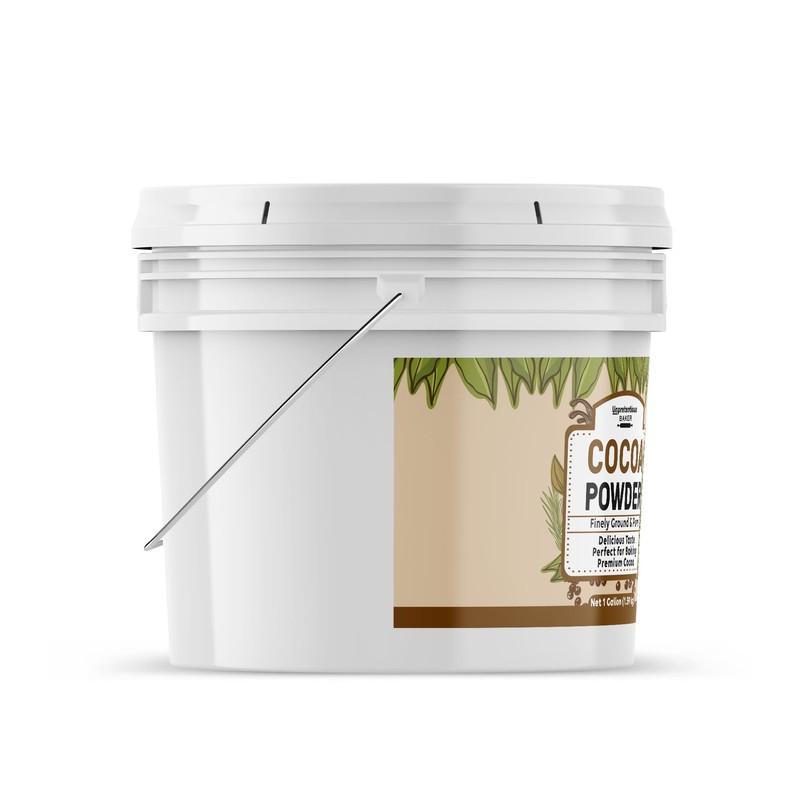 Unpretentious Dutch Cocoa Powder, 1 Gallon Bucket, Brownies, Cookies, Shakes,