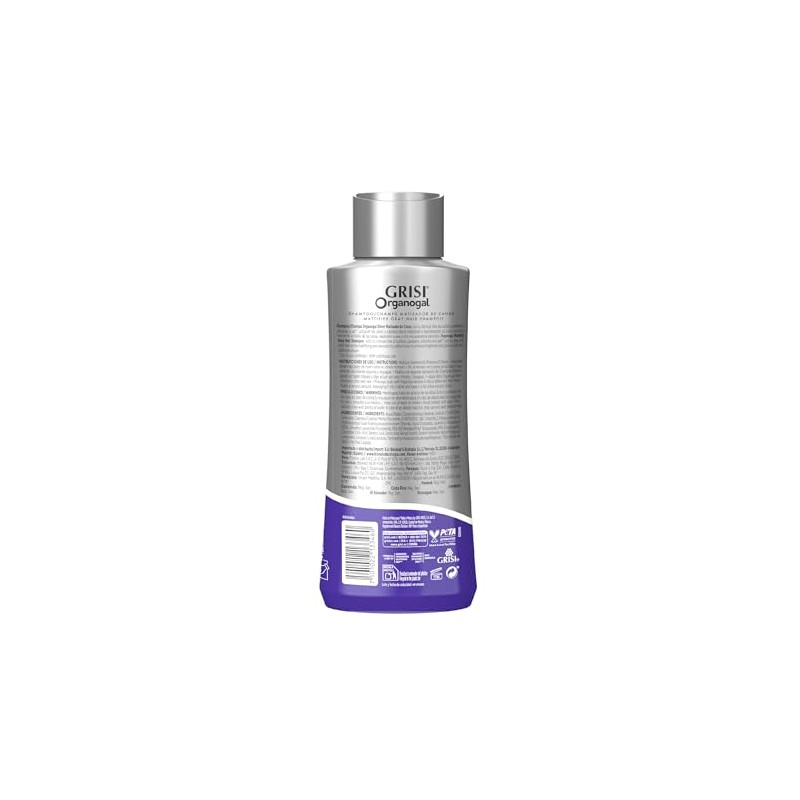 Organogal Grisi, Shampoo Silver para canas y cabellos claros, 400