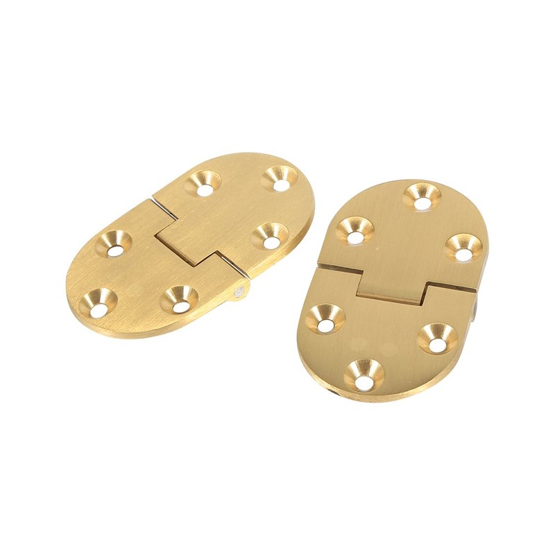 Round Edge Hinge Tray Hinge Set Brushed Solid Brass Butt