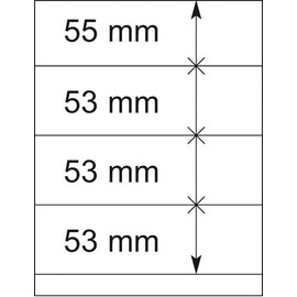 LINDNER Das Original T-Blanko-Blätter mit 4 Streifen: 53 mm - 10er-Packung