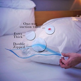 Zip&Win Vacuum Storage Bags 24''x32'' Large Size, Pack of 8 pieces Space Saver Bags for Seasonal Clothes, Duvets, Pillows, Blankets (Airtight and Waterproof)