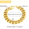 U7 Heavy Gold Chain Bracelet Cuban Link Mens Braclet