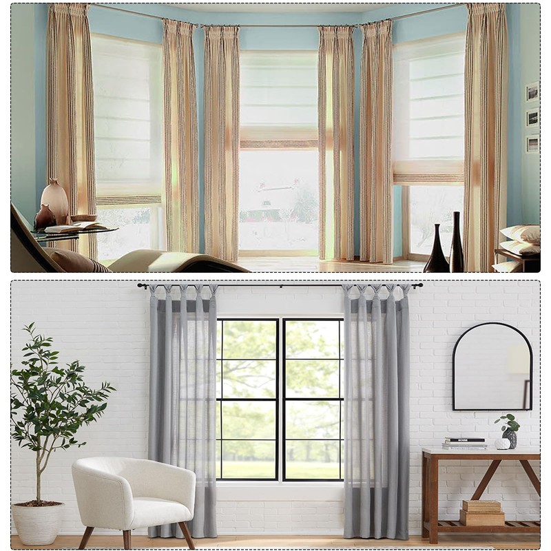 sourcing map 2pcs Corner Curtain Rod Connector, Hinged Elbow Connectors