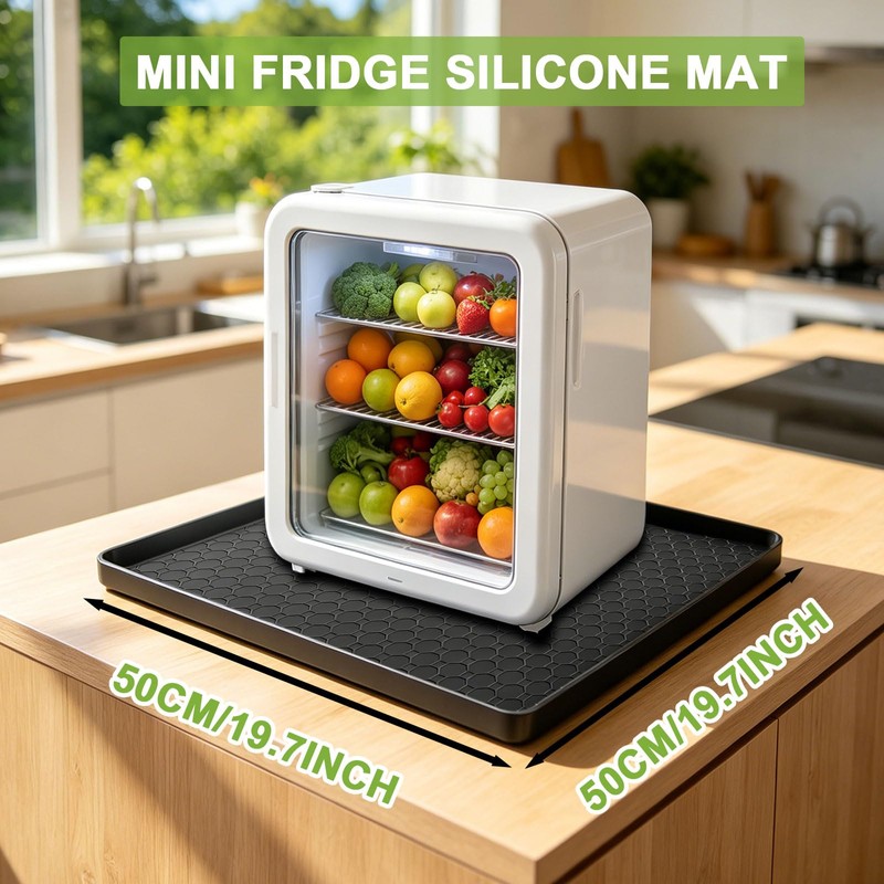 Fridge Mats with Raised Edge,19.7" x 19.7" Washer and Dryer