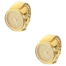 2st Ringuhr Quarz-fingeruhr Paare Fingerringe Für Geschenk Für Bewegungsring Uhr Geschenke Für Persönlichkeit Fräulein Fall Normaler Glasspiegel