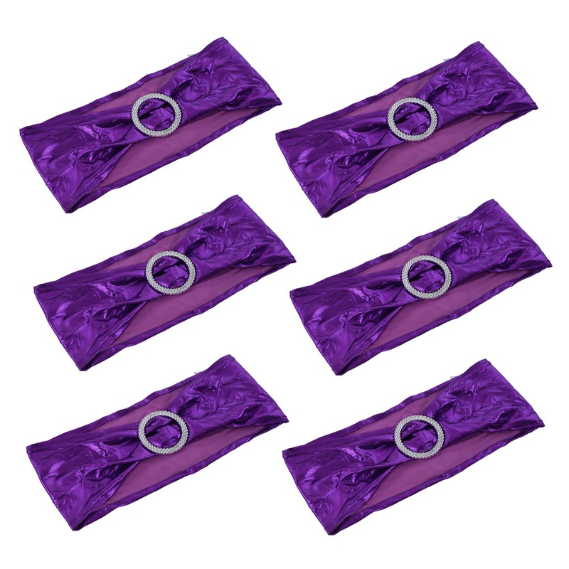 10Pcs Chair Cover Bands Elastic Stretch Sashes Bows for Wedding