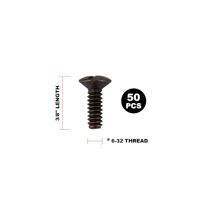 Henne Bery 3/8" Long 6-32 Thread, Oval Head Milled Slot